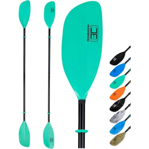 OCEANBROAD Kayak Paddle 86in/218cm, 90.5in/230cm Alloy Shaft 2-Piece Floatable Kayak Oar for Kayaking Canoeing Boating