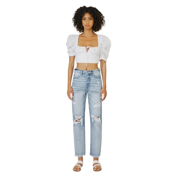 OCEANE HIGH RISE SLIM STRAIGHT JEANS - KC8708M ST