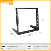 OCEANHUG 12U Network Rack Ground & Desktop 19 Inch 2 Post Open Frame Shelf with Reinforced Beam, Free Standing Racks for IT Server Sound AV Equipment