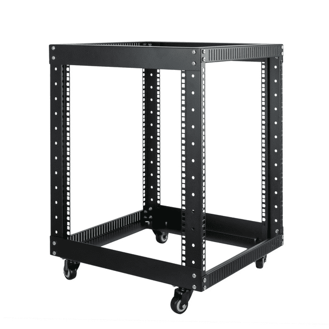 OCEANHUG 12U Server Rack Open Frame with Casters 4 Post 19-inch Data ...