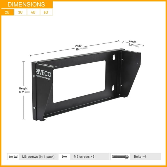 OCEANHUG 2U Wall Mount Rack for Network| Reinforced Heavy Load 66-99 LBS Small Server Racks Vertical & Horizontal Mounting for 19 inches IT & Studio equipment.