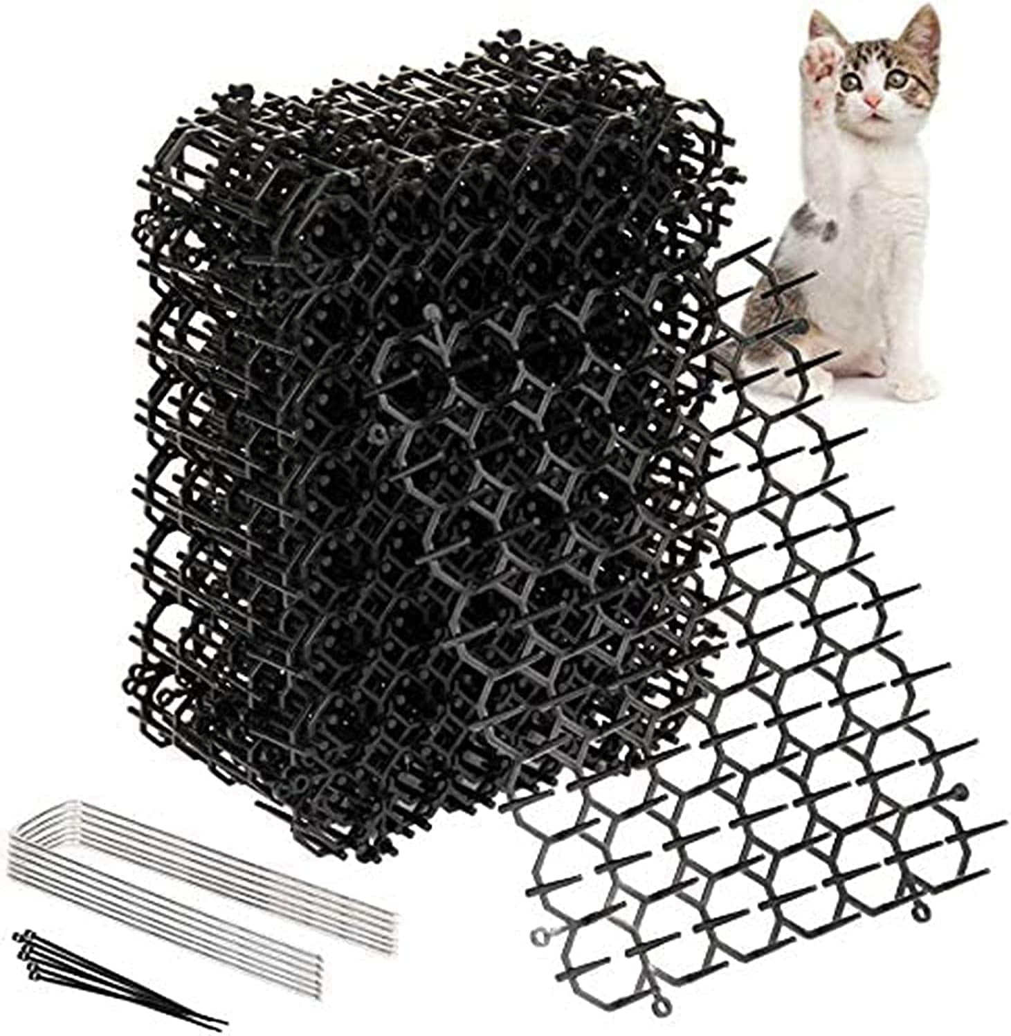 OCEANPAX 12 PCS Cat Scat Mat with Spikes 8.5 X 6.5 " Prickle Strips
