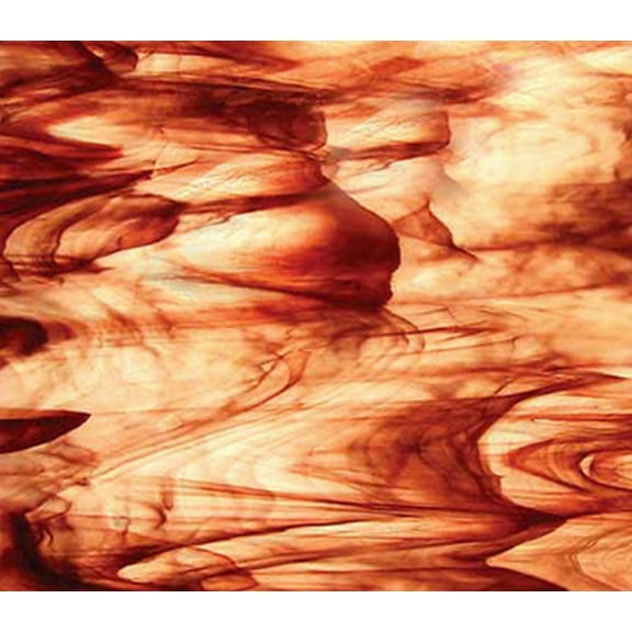 OCEANSIDE STAINED/FUSING GLASS SHEETS - SIERRA RED PEARL OPAL FUSIBLE (Small 8" x 12")