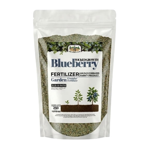 Old Cobblers Farm™ Wicked Growth Blueberry Mix Fertilizer - Boosts Healthy Growth & Soil Fertility, Fertilizer for Blueberry Plants, Lawn & Garden (5lbs/10lbs/15lbs/20lbs) (10lbs)