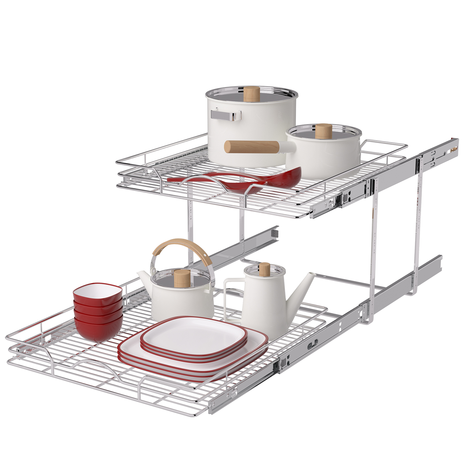 The Home Edit Clear 3Tier Riser, Pack of 2, 9.57" x 9.57" x 5" Plastic