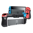 thumbnail image 1 of OCHIKI Protective Dockable Case with Game Card Slots for Nintendo Switch OLED, Black TPU+PC Grip Cover with Shock-Absorption and Anti-Scratch Design, 1 of 7