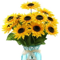 OCHINE 106" Artificial Plastic Yellow Sunflower Home Decoration Bouquet (7 Count)