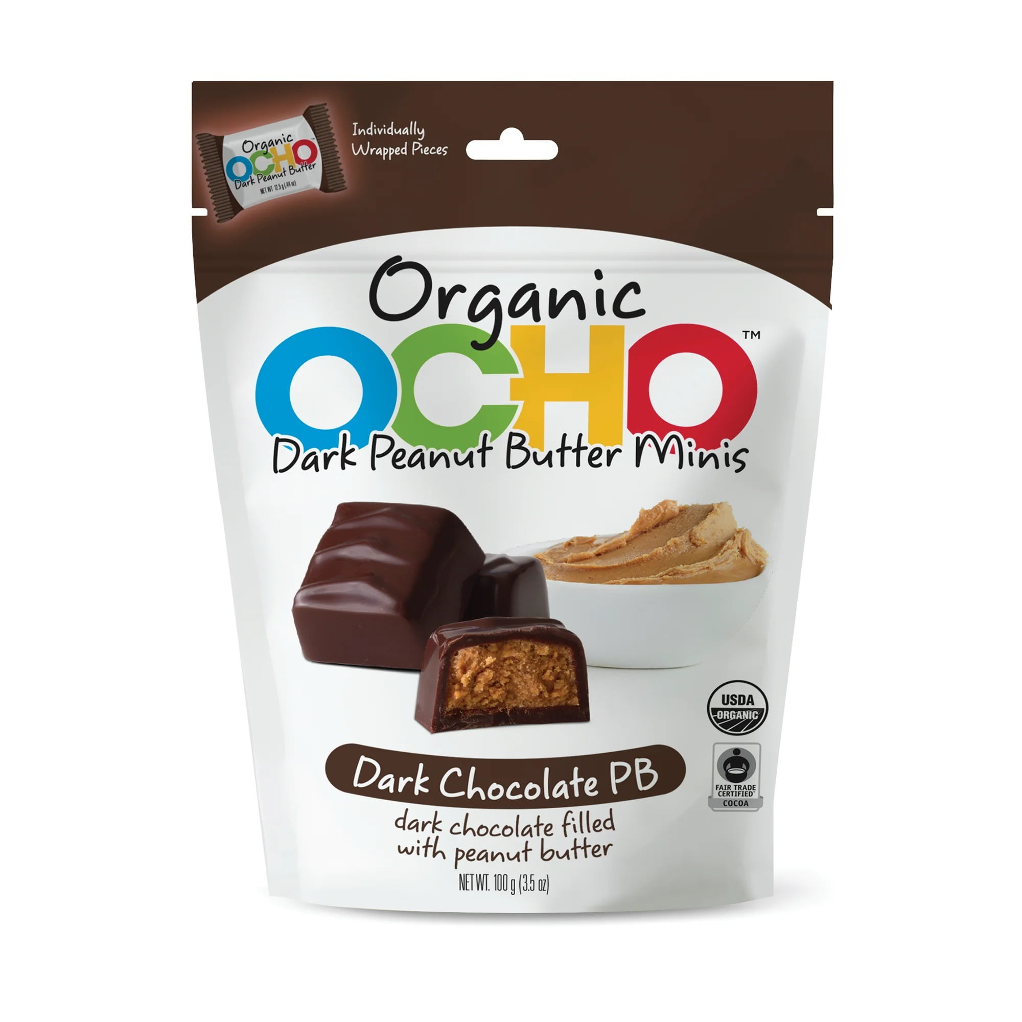 OCHO Candy Dark Chocolate Peanut Butter 3.5 oz. - Walmart.com