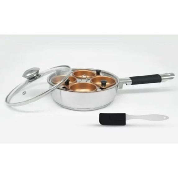 OCI 821 1 in. Excelsteel Stainless Steel 4 Cup Egg Poacher