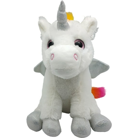OCINAPALS 9" White Unicorn with Rainbow Mane & Tail