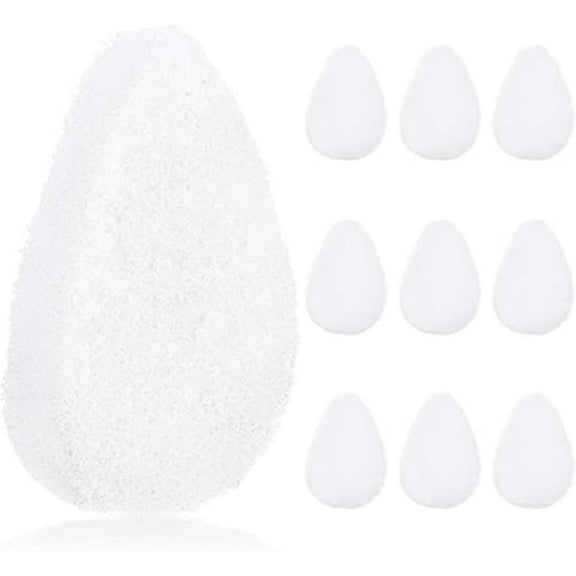 OCJRFGBN Facial Sponge Pads, 10 Pack Buff Puff Style Face Scrubbers, White Exfoliating & Deep Cleansing Pads for Daily Skincare