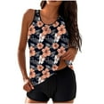 thumbnail image 1 of OCLCCG Two Piece Women's Tankini Swimsuits Blouson Swim Tank Top with Shorts Fashion Printed Tummy Control Flowy Modest Bathing Suits, 1 of 6