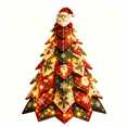 thumbnail image 1 of OCLUN Christmas Patchwork Quilt Tree DIY Craft Kit, Festive Tabletop Christmas Tree Decor with Removable Doll Ornaments,With Light,J, 1 of 6
