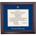 thumbnail image 1 of OCM Diploma Frame for Brandeis University, 17" x 19" Diploma Certificates Frame, Embossed Navy/Gray Mat, 1 of 5