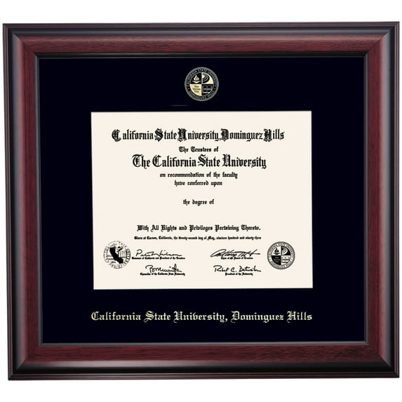 OCM Diploma Frame for California State University, Dominguez Hills, 16" x 18" Diploma Certificates Frame, Embossed Black Mat