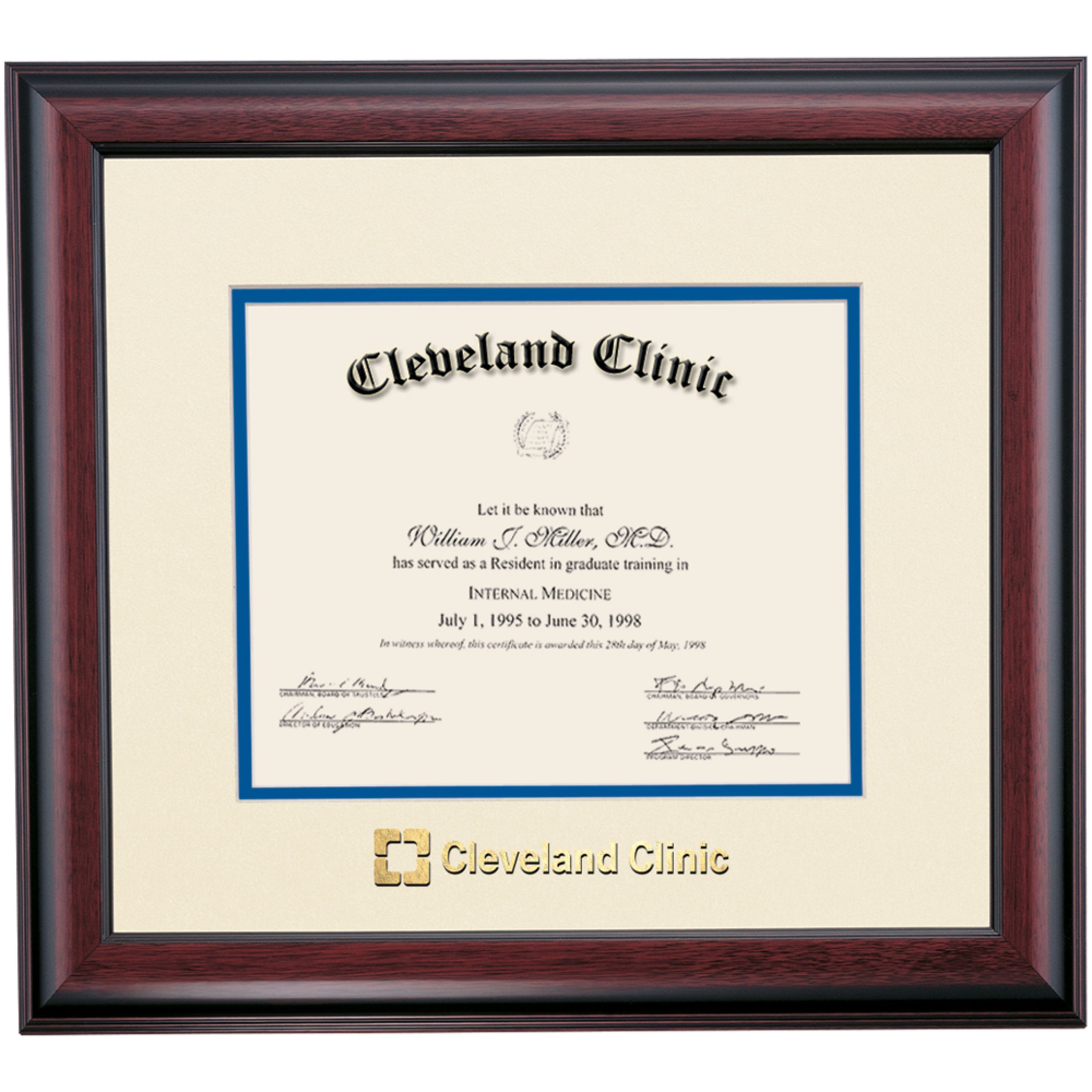 OCM Diploma Frame for Cleveland Clinic, 16" x 18" Diploma Certificates