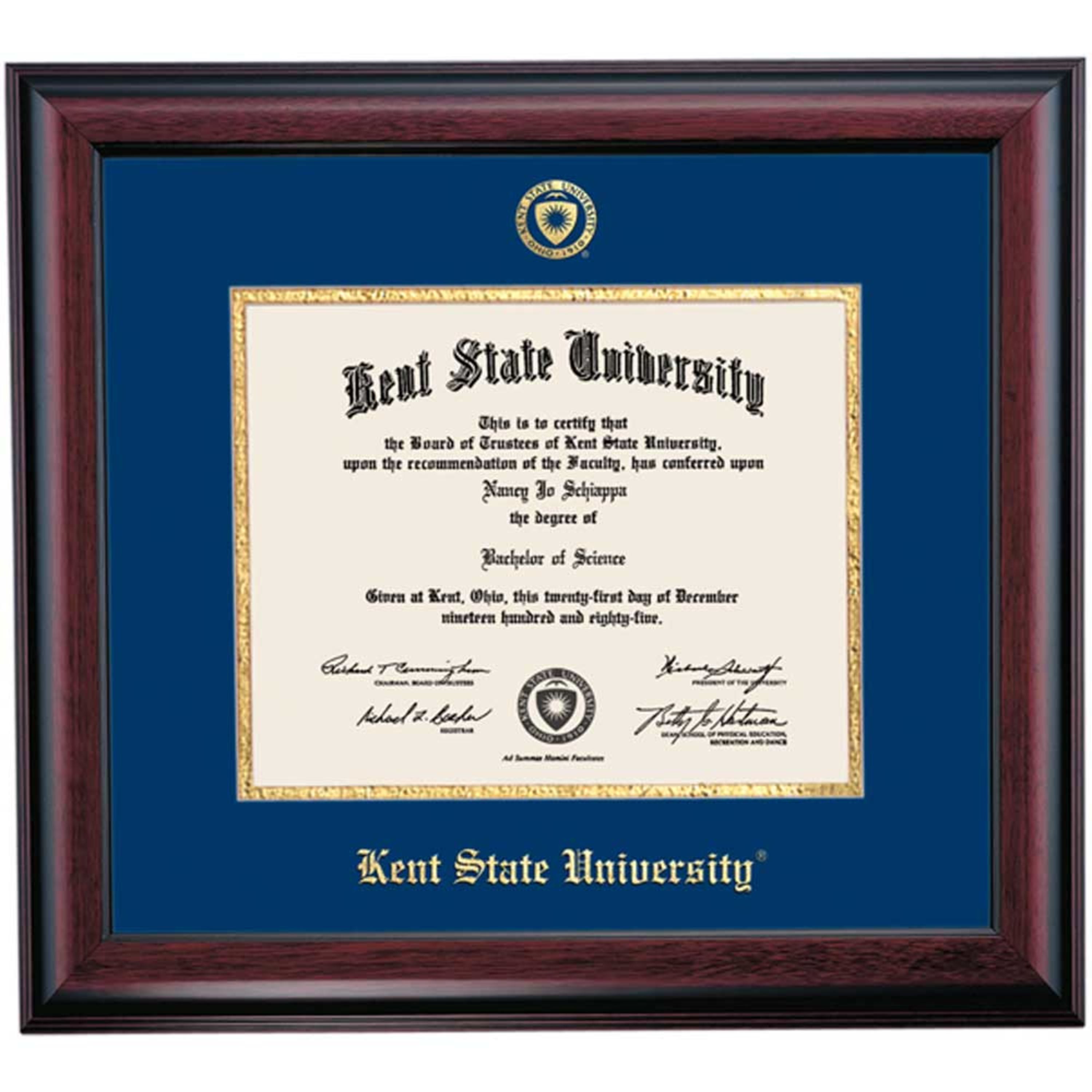 OCM Diploma Frame for Kent State KSU, 16" x 18" Graduate Degree
