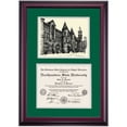 thumbnail image 1 of OCM Diploma Frame for Northeastern State University, Hunter Green/Gray Mat with Seminary Hall Pen & Ink, 24" x 17", 1 of 5