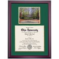thumbnail image 1 of OCM Diploma Frame for Ohio University OU, Hunter Green/Gold Mat with Class Gateway Photograph, 27" x 20", 1 of 5