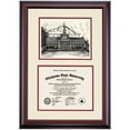 thumbnail image 1 of OCM Diploma Frame for Oklahoma State University, Ivory/Maroon Mat with Edmon Low Library Pen & Ink, 24" x 17", 1 of 5