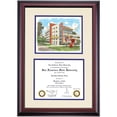 thumbnail image 1 of OCM Diploma Frame for San Francisco State University, Ivory/Purple Mat with Burk Hall Watercolor, 24" x 17", 1 of 5