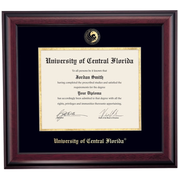 OCM Diploma Frame for University of Central Florida UCF, 16" x 18" Diploma Certificates Frame, Embossed Black/Gold Mat