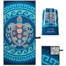 OCOOPA Diveblues Microfiber Beach Towel, Extra Large 71" x 32" Fast Drying Sand Free Beach Towel Super Lightweight Towels for Travel,Swimming,Camping,Picnic,Yoga Gym Sports,Adult