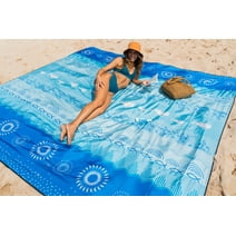 OCOOPA Diveblues Sandproof Beach Blanket for 4-8 Adults,10' X 9' Waterproof Quick Drying Camping Blanket with Bag, Perfect for Travel Camping Beach Accessories