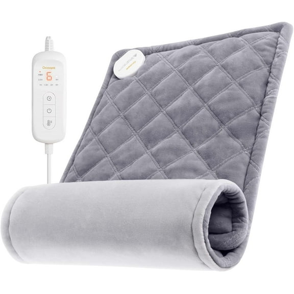 OCOOPA Graphene Heating Pad, First-Ever 8-Layer Ultra Rapid Heat,6-Hour Timer, 12"x24" Electric Heating Pad for Neck Back Shoulder Relief and Cramps