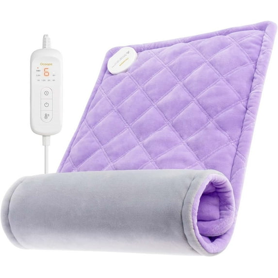 OCOOPA Graphene Heating Pad, First-Ever 8-Layer Ultra Rapid Heat,6-Hour Timer, 12"x24" Electric Heating Pad for Neck Back Shoulder Relief and Cramps