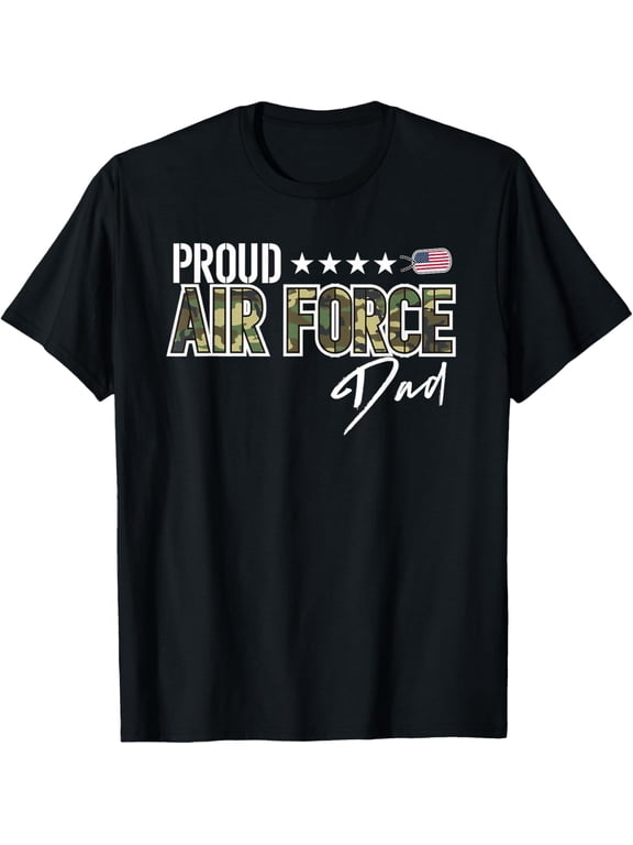 OCP Proud Air Force Dad T-ShirtMen's and women's gift, black and white T-shirt, size: Extra large S-4XL