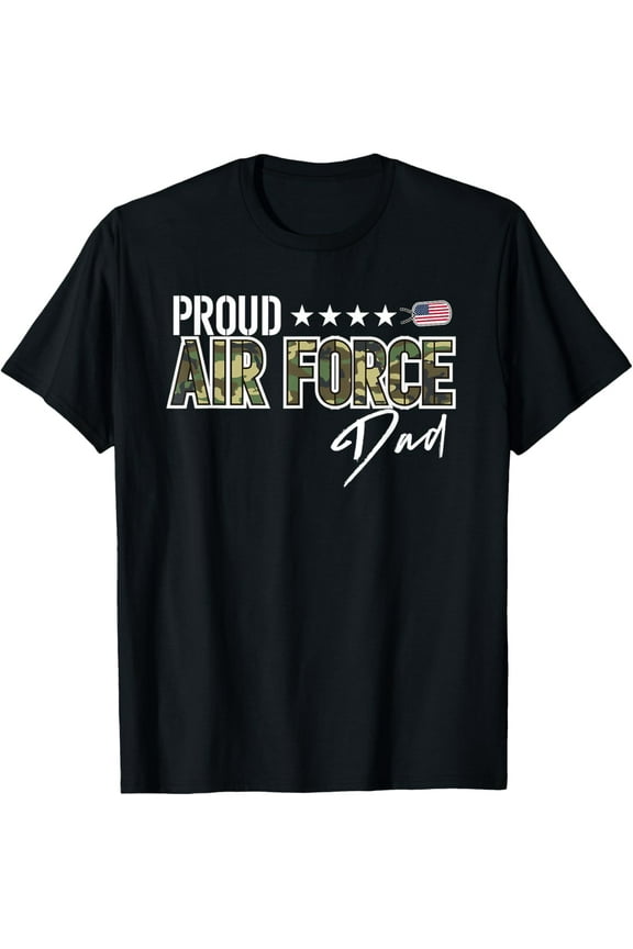 OCP Proud Air Force Dad T-ShirtMen's and women's gift, black and white T-shirt, size: Extra large S-4XL
