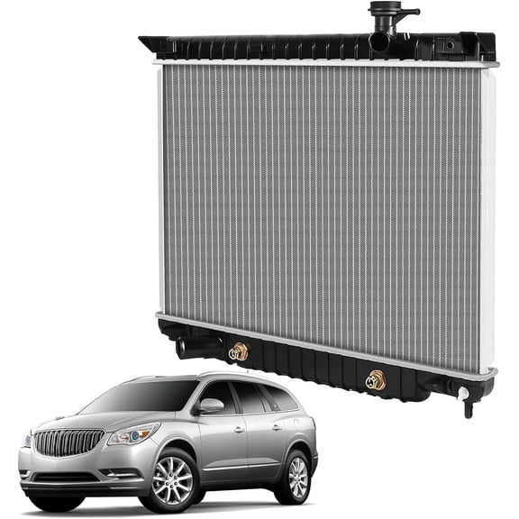 OCPTY Aluminum Radiator Replacement fit for 2002 2003 2004 2005 2006 2007 2008 2009 LT L6 4.2L 2003-2008 Base L6 4.2L 2003 2004 2005 2006 EXT L6 4.2L 2458