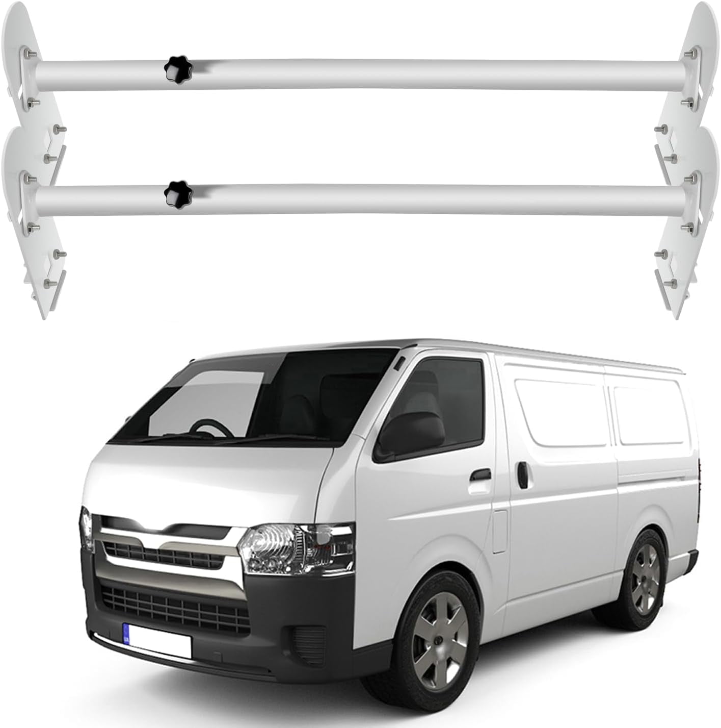 2-Bar Ladder Roof Rack Cross Bars For Ford E-Series & Chevy Express/GMC Savana