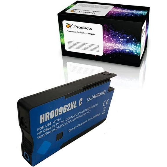 OCProducts Compatible Ink Cartridge for HP 962XL Cyan Ink Cartridge for OfficeJet Pro 9010 9012 9013 9014 9015 9016 9018 9019 9020 9022 9023 9025 9026 9028