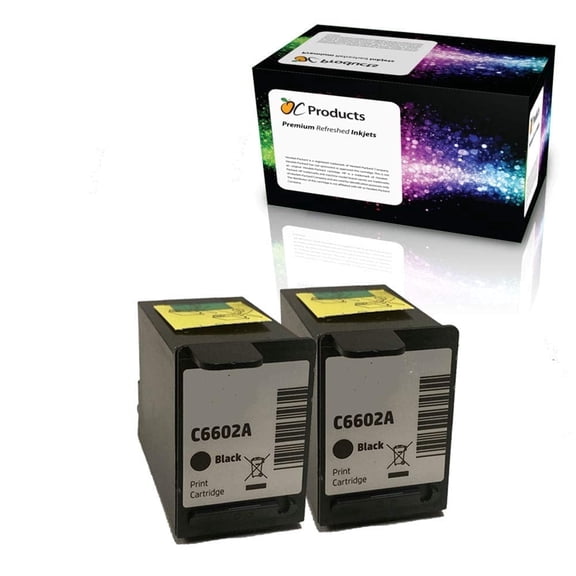 Compatible Ink Cartridge Replacement OCC6602A2PK Black 2 Pack for Addmaster IJ 6080 6160 7100 Ithaca BankJet 2500 Ithaca KitchenJet 1000 Ithaca POSJet 1000 1500 Digital Check TS500