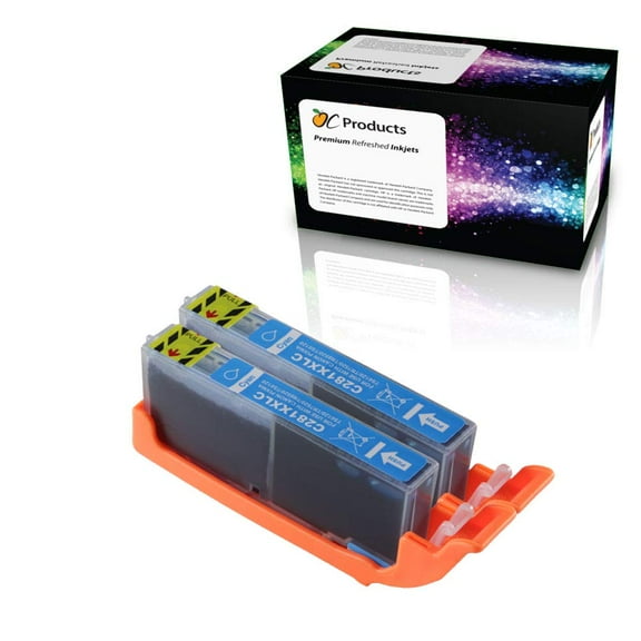 OCProducts Compatible Ink Cartridge Replacement 2 pack for Canon CLI-281 CLI-281XXL Ink Cartridge 2 Pack for PIXMA TR7520 TR8520 TS702 TS6120 TS6220 TS8120 TS9120 (Cyan)