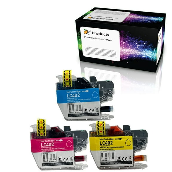 OCProducts Compatible Ink Cartridge Replacement for Brother LC402 3 Pack for MFC-J5340DW MFC-J6540DW MFC-J6740DW MFC-J6940DW (1 Cyan, 1 Magenta, 1 Yellow)