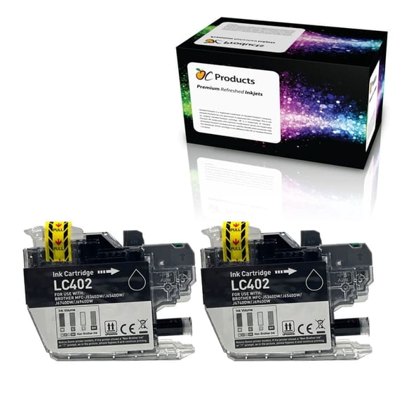 OCProducts Compatible Ink Cartridge Replacement for Brother LC402 2 Pack for MFC-J5340DW MFC-J6540DW MFC-J6740DW MFC-J6940DW (2 Black)