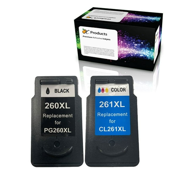 OCProducts Compatible Ink Cartridge Replacement for Canon PG-260XL CL-261XL 2 Pack for PIXMA TR7020 TS5320 TS6420 (1 Black, 1 Color)