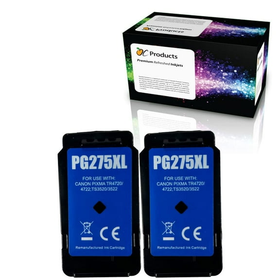OCProducts Compatible Ink Cartridge Replacement for Canon PG-275XL Black 2 Pack for PIXMA TR4720 TR4722 TS3520 TS3522 (2 Black)