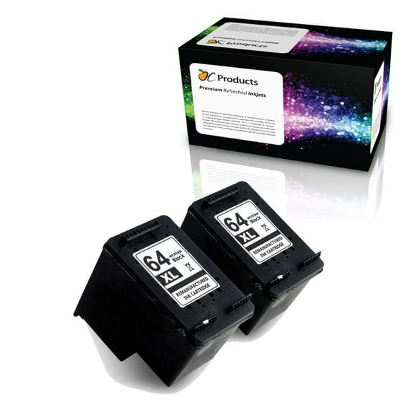 Compatible Ink Cartridge OCHP64XLBK2PK for ENVY Photo 6255 7155 7855 Printers (2 Black)