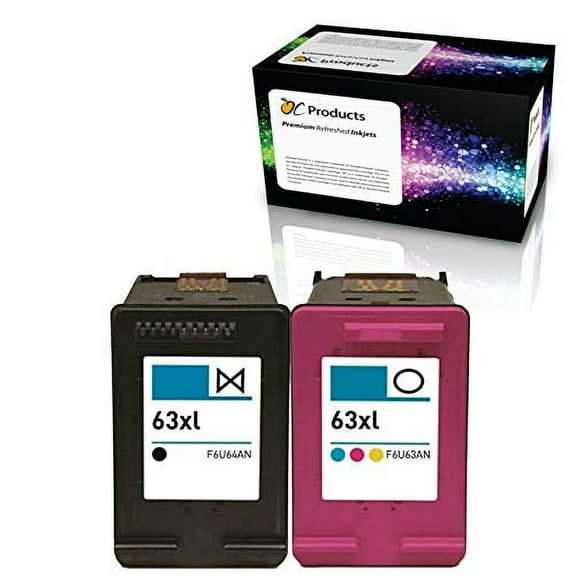 Compatible Ink Cartridge OCHP63XL2PK for Deskjet 2130 2132 3630 3632 3634 1110 Envy 4520 Officejet 3830 Printer (1 Black 1 Color)