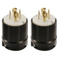 thumbnail image 1 of OCSParts L16-20P Grounding Locking Plug, 20A 480V AC, 3 Pole 4 Wire, cUL Listed, NEMA L16-20 (Pack of 2), 1 of 1