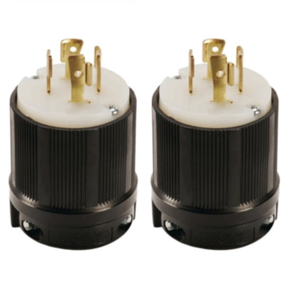OCSParts L16-20P Grounding Locking Plug, 20A 480V AC, 3 Pole 4 Wire, cUL Listed, NEMA L16-20 (Pack of 2)
