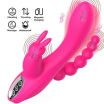OCTMOM 3 In 1 G Spot Vibrators Rabbit Vibrator for Women Adult Couples Pleasure, Pink.