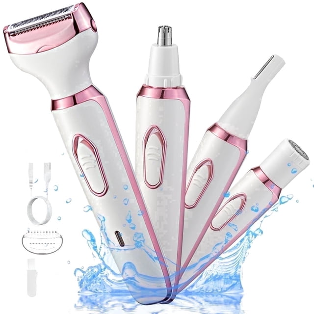 OCTMOM 4-in-1 Electric Razors for Women, Shavers for Women, Trimmer for Women, Portable Rechargeable Shavers for Lady