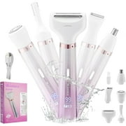 OCTMOM Electric Shavers for Women, Nose Hair Trimmer, Face Eyebrow Arms Bikini Razor, 5 in 1 Electric Versatile Facial Grooming for Lady