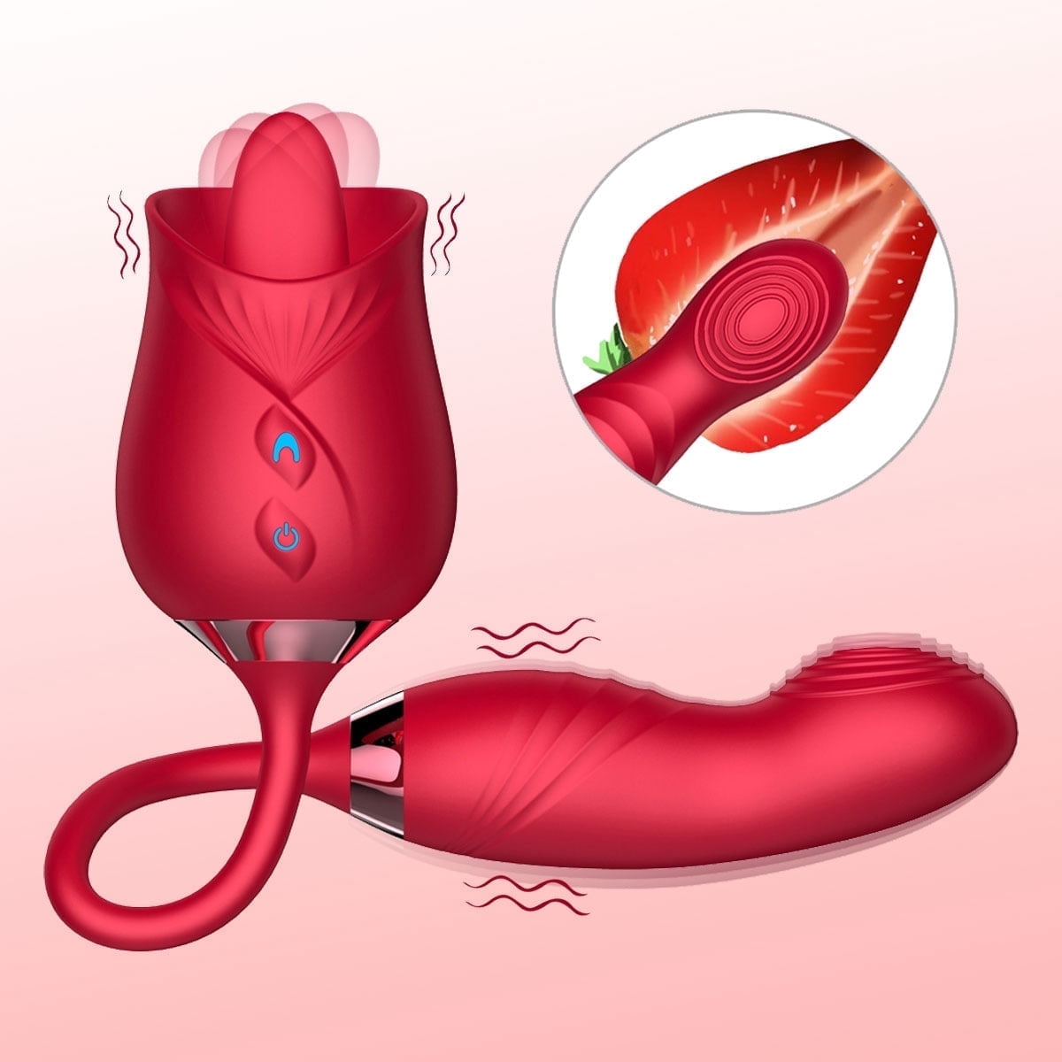 OCTMOM Rose Toys G Spot Thrusting Women's Vibrator, Red