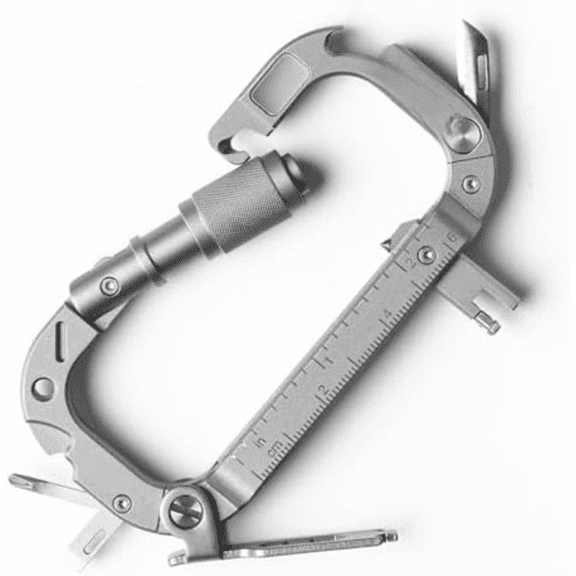OCTO MAX 20-in-1 Titanium Carabiner Multi-Tool | Heavy-Duty EDC with Steel Knife, Glass Breaker, Bottle Opener, Wrenches, Screwdrivers & More$$Tools & Hardware Other